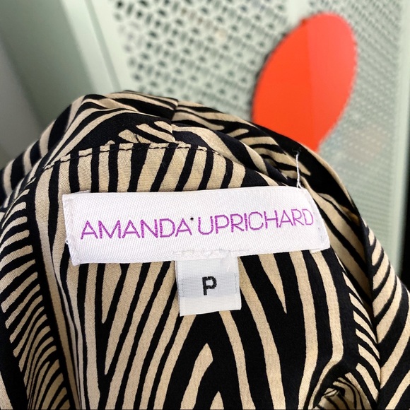 Amanda Uprichard Patterned Silk Drape Pencil Dress - Picture 6 of 6